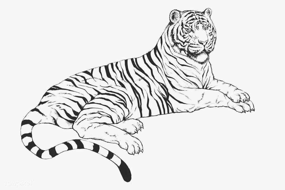 Flawless Ussuri tiger coloring page