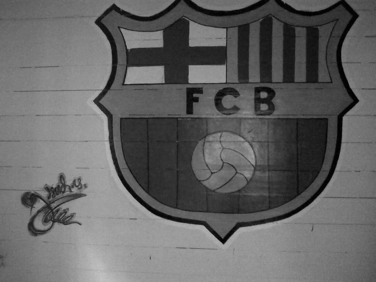 Раскраска величественная эмблема барселоны