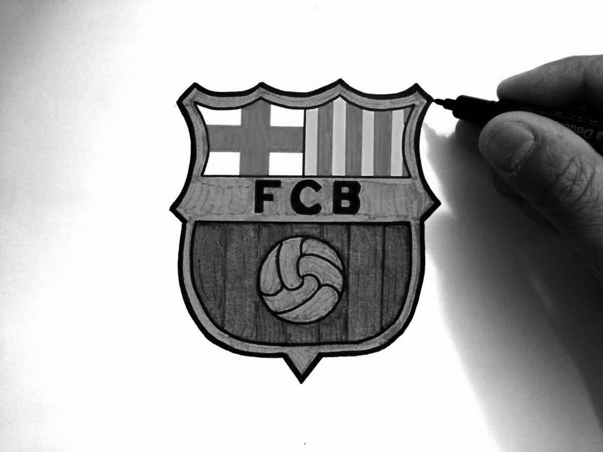 Exquisite coloring of the emblem of barcelona