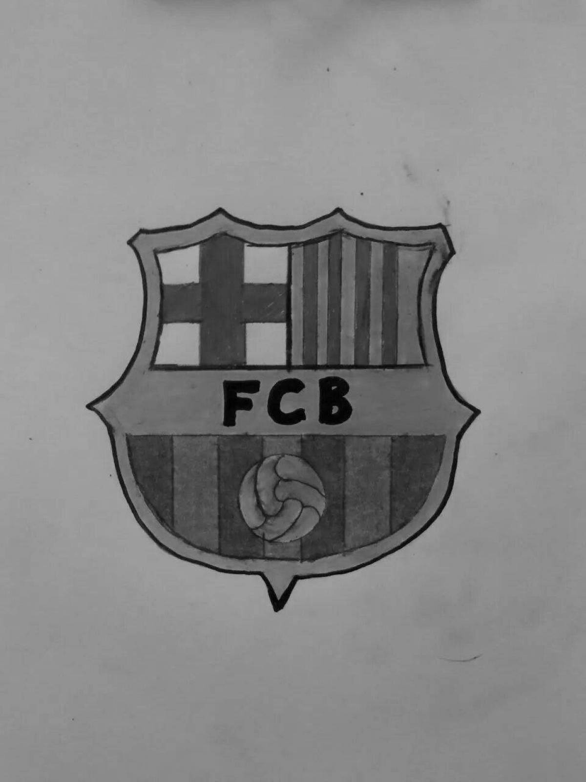 Coloring book charming emblem of barcelona