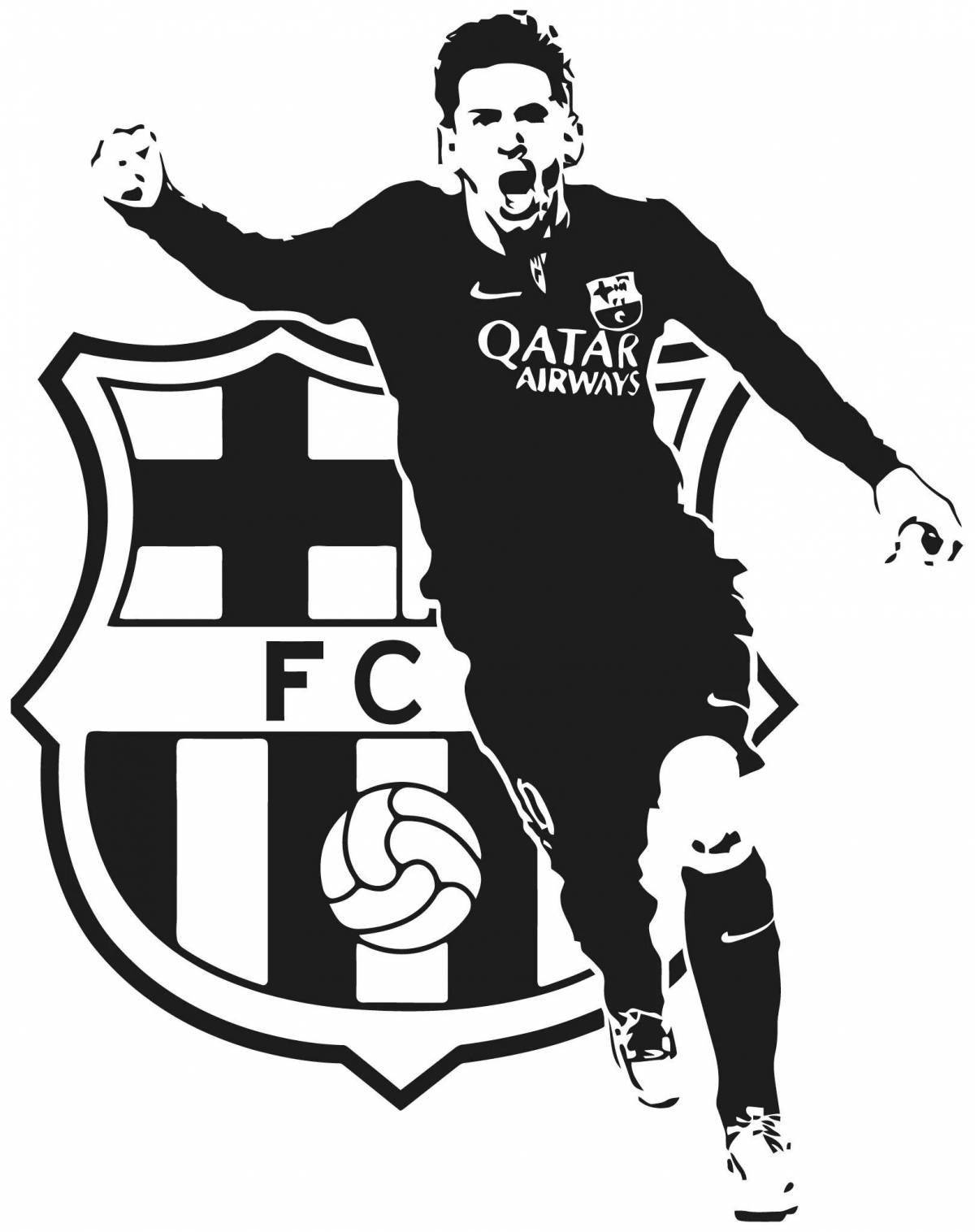 Barcelona emblem coloring page with bright tint