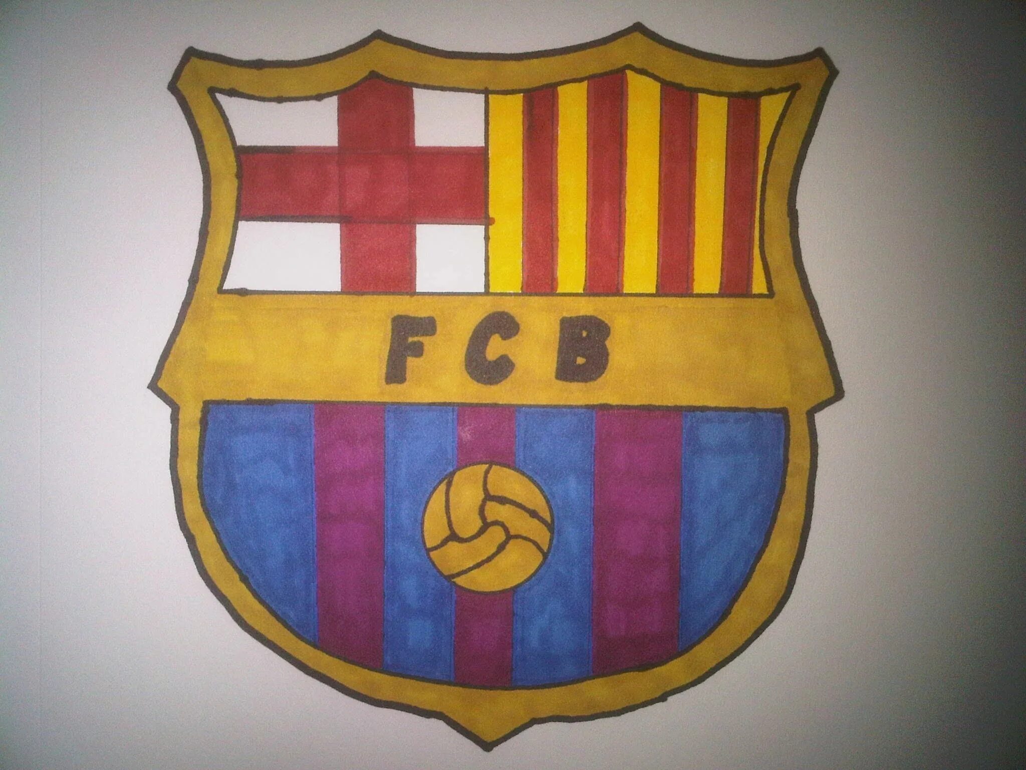 Barcelona emblem coloring page with bright colors