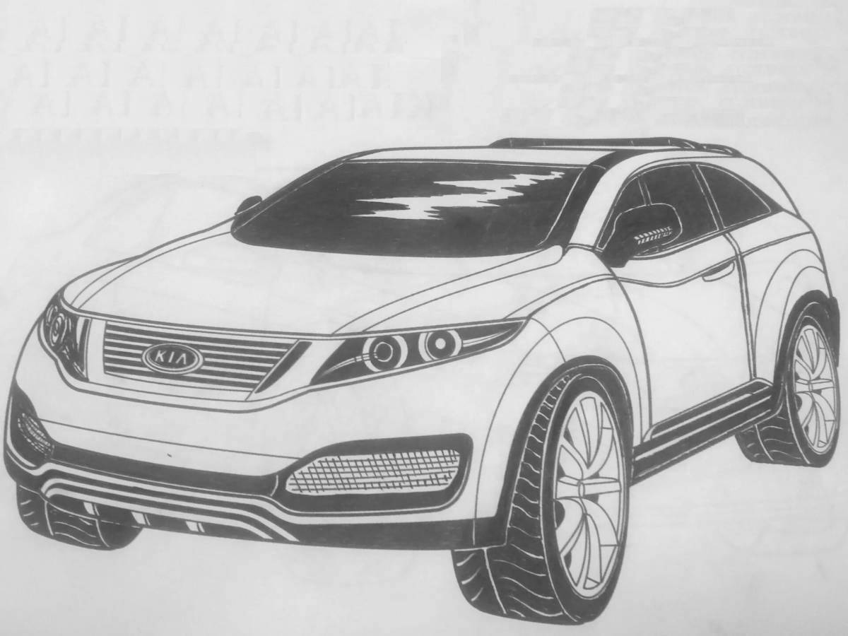 Bright kia sorento coloring page