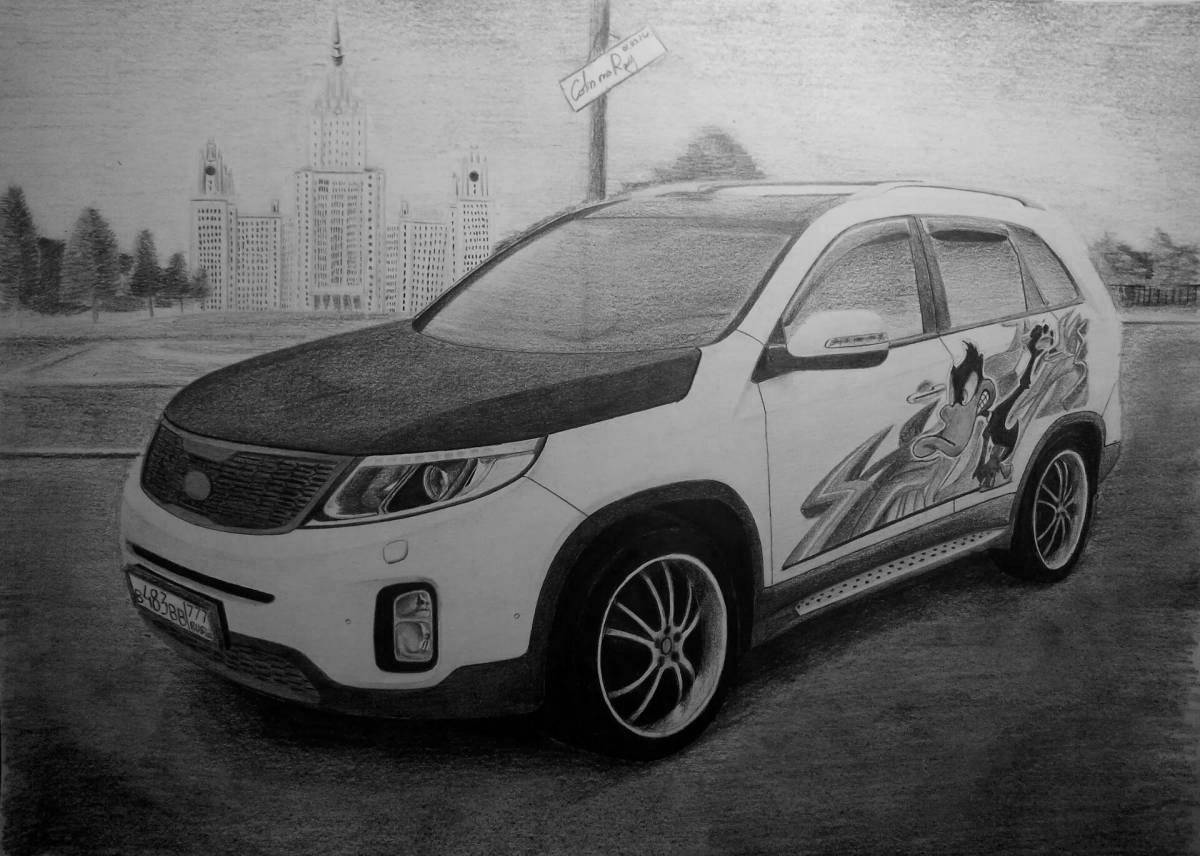 Изысканная раскраска kia sorento