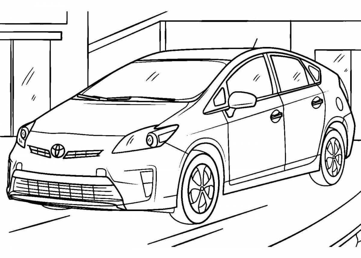 Toyota prius bright coloring page