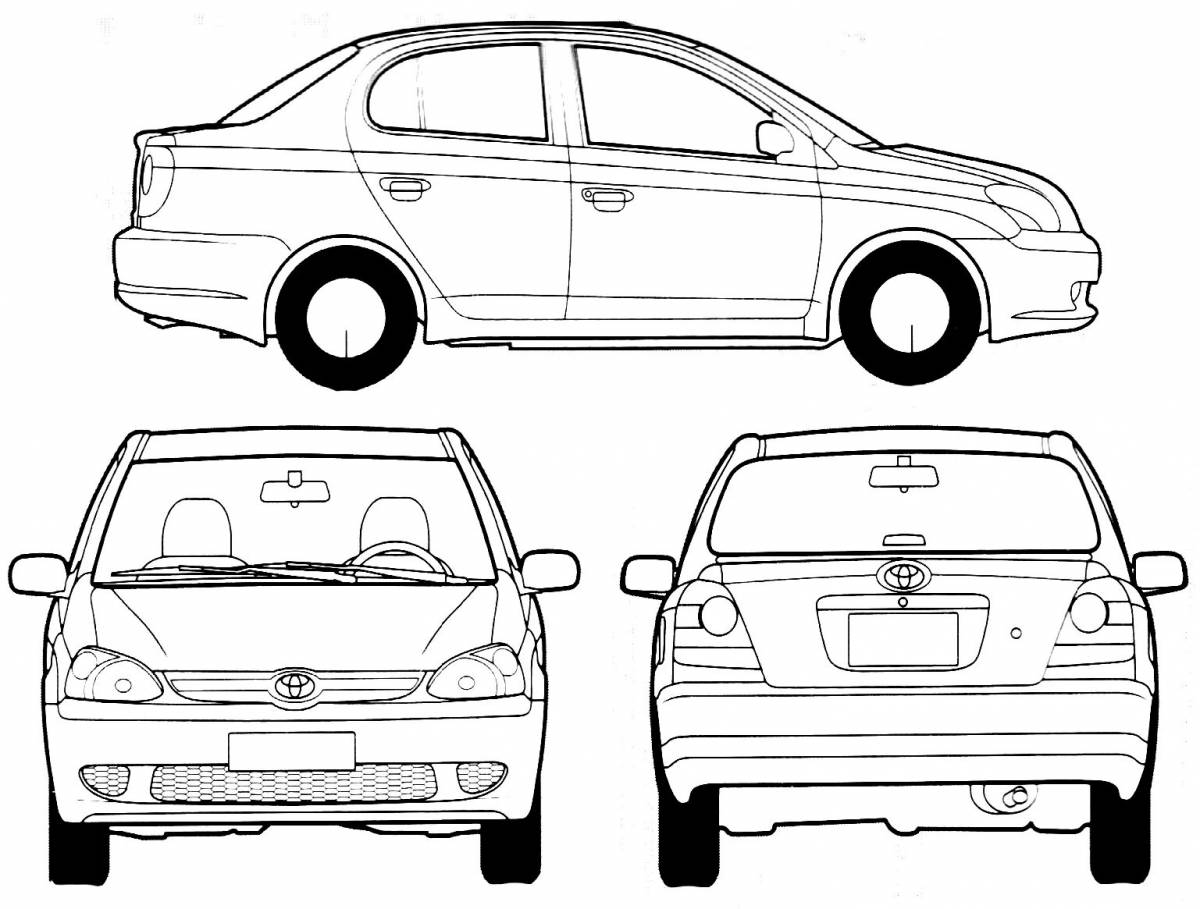 Coloring book charming Toyota Prius