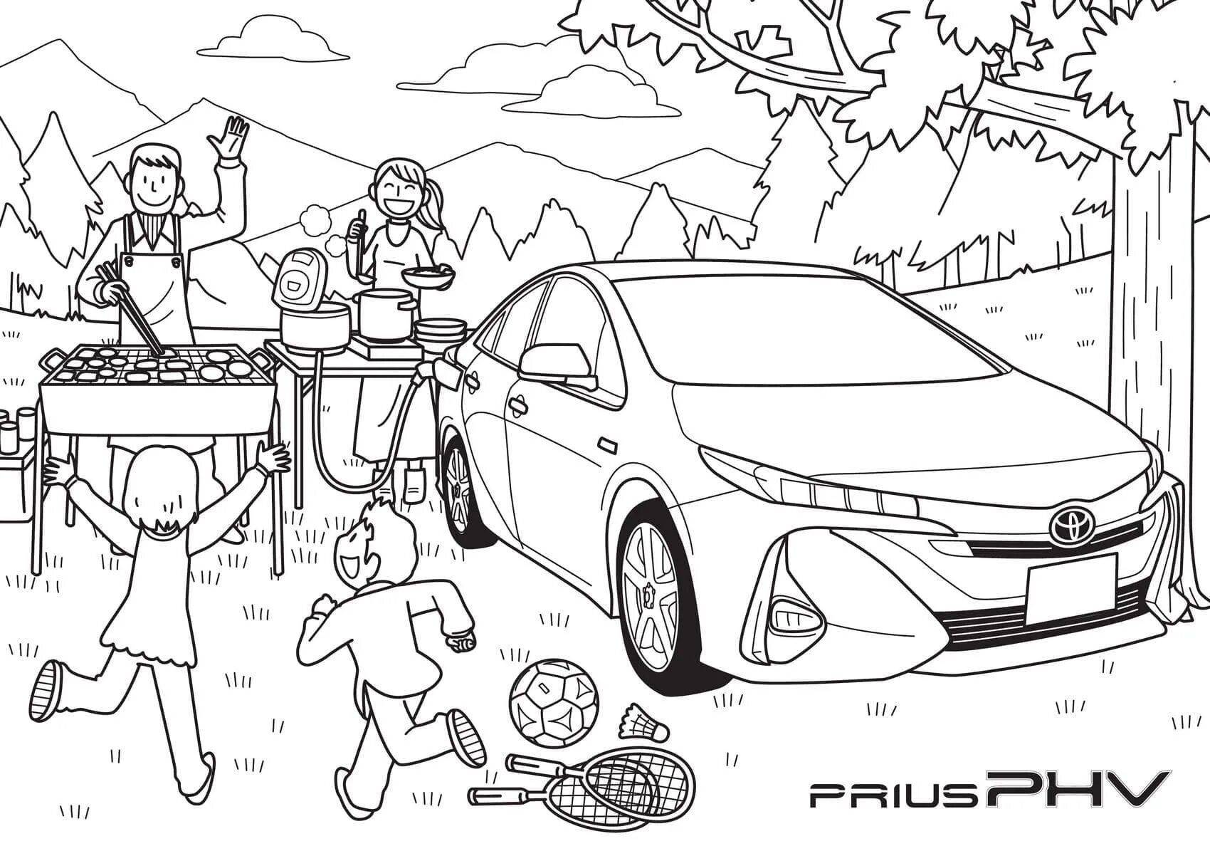 Exceptional toyota prius coloring page