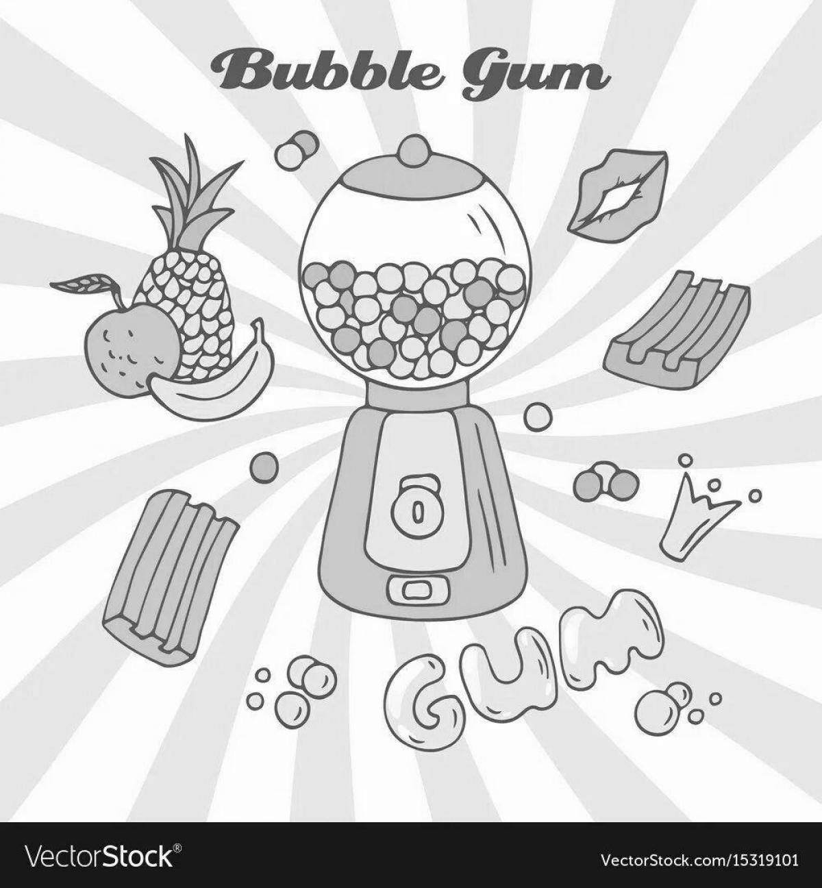 Holiday chewing gum coloring page