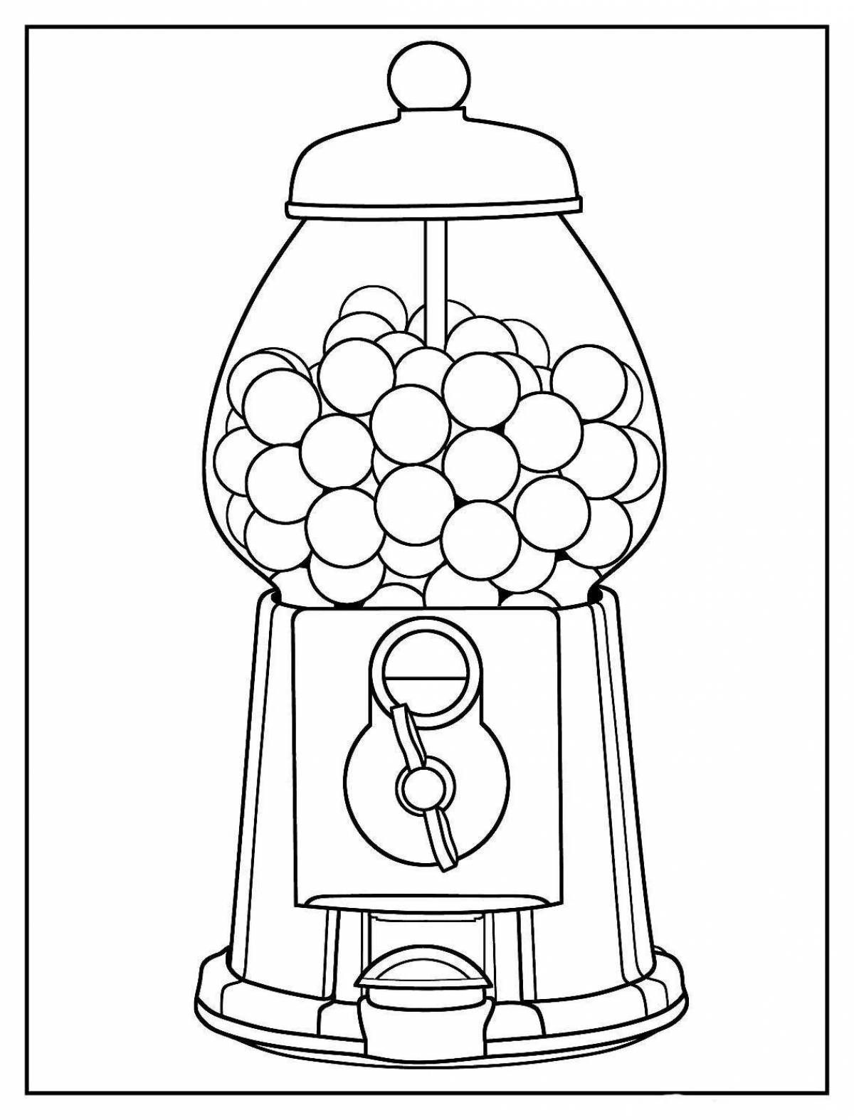 Coloring page of chewing gum in color package