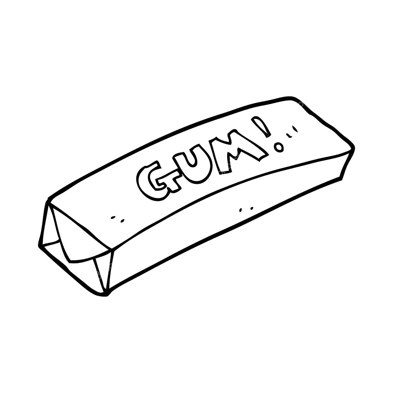 Colored chewing gum coloring page