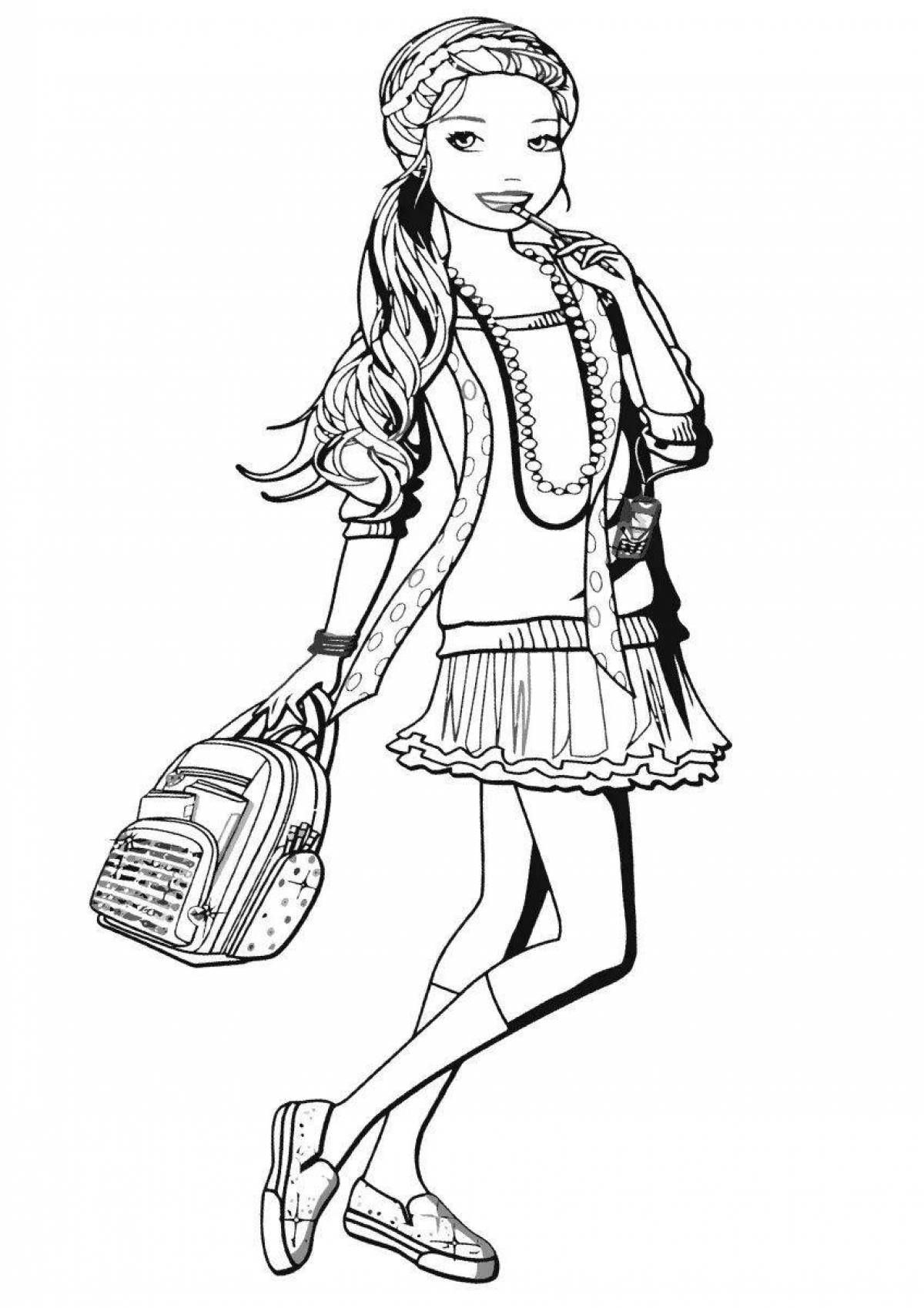 Coloring page inviting fashion show