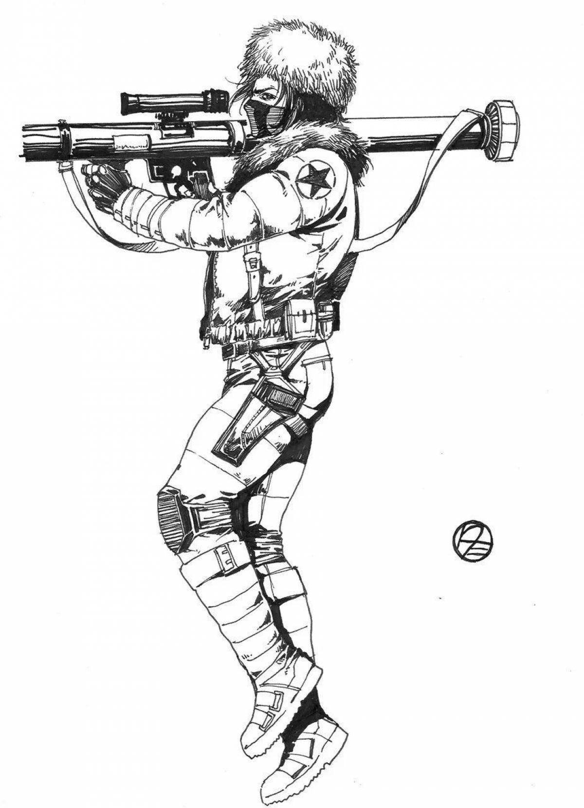 Radiant Bucky Barnes coloring page