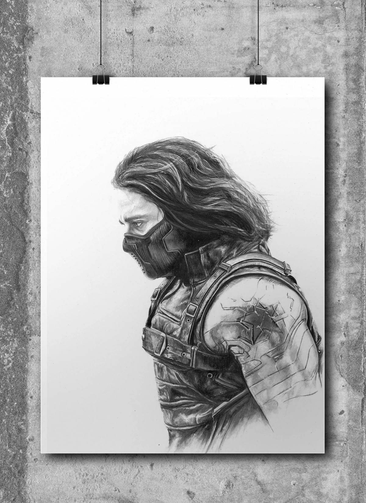 Glowing Bucky Barnes coloring page