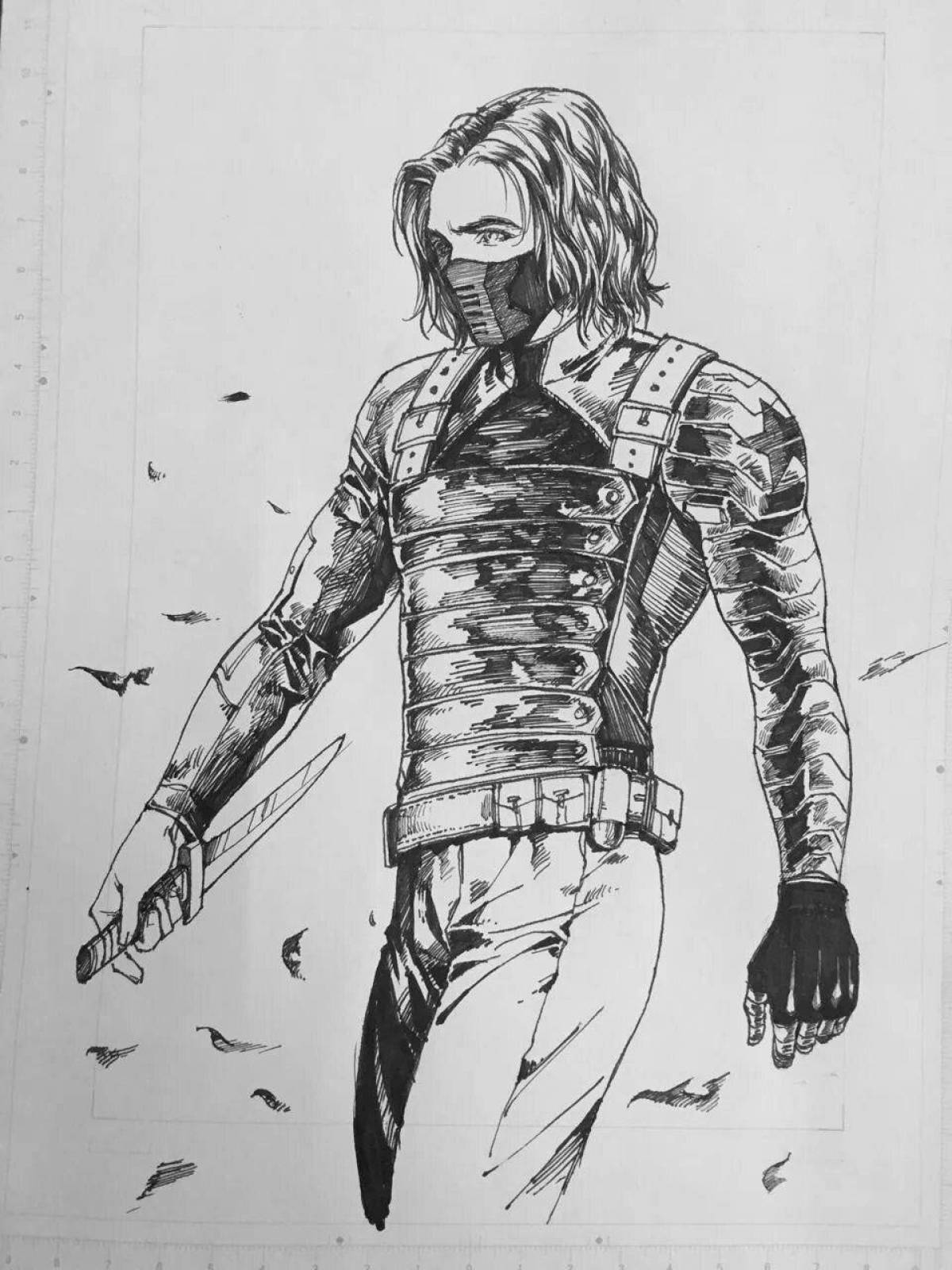 Coloring book brave Bucky Barnes