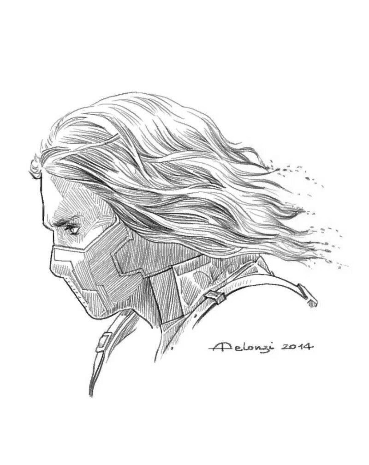 Charming bucky barnes coloring page