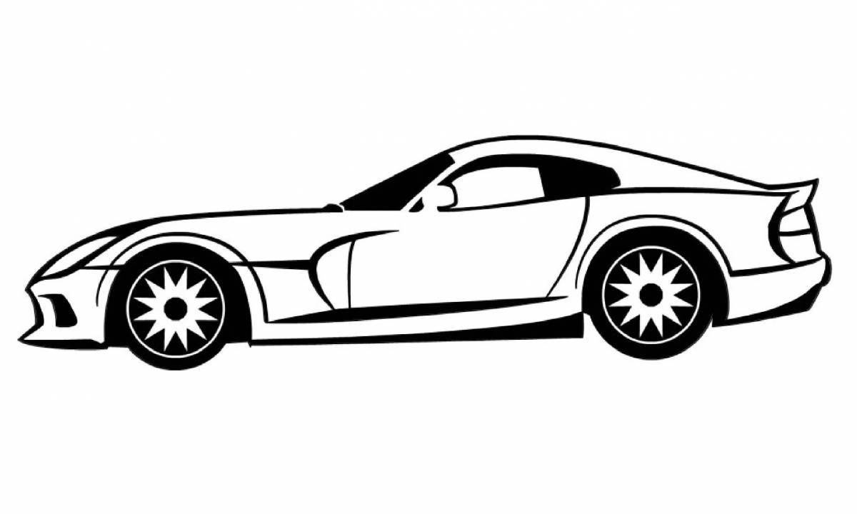 Impressively detailed dodge viper coloring page