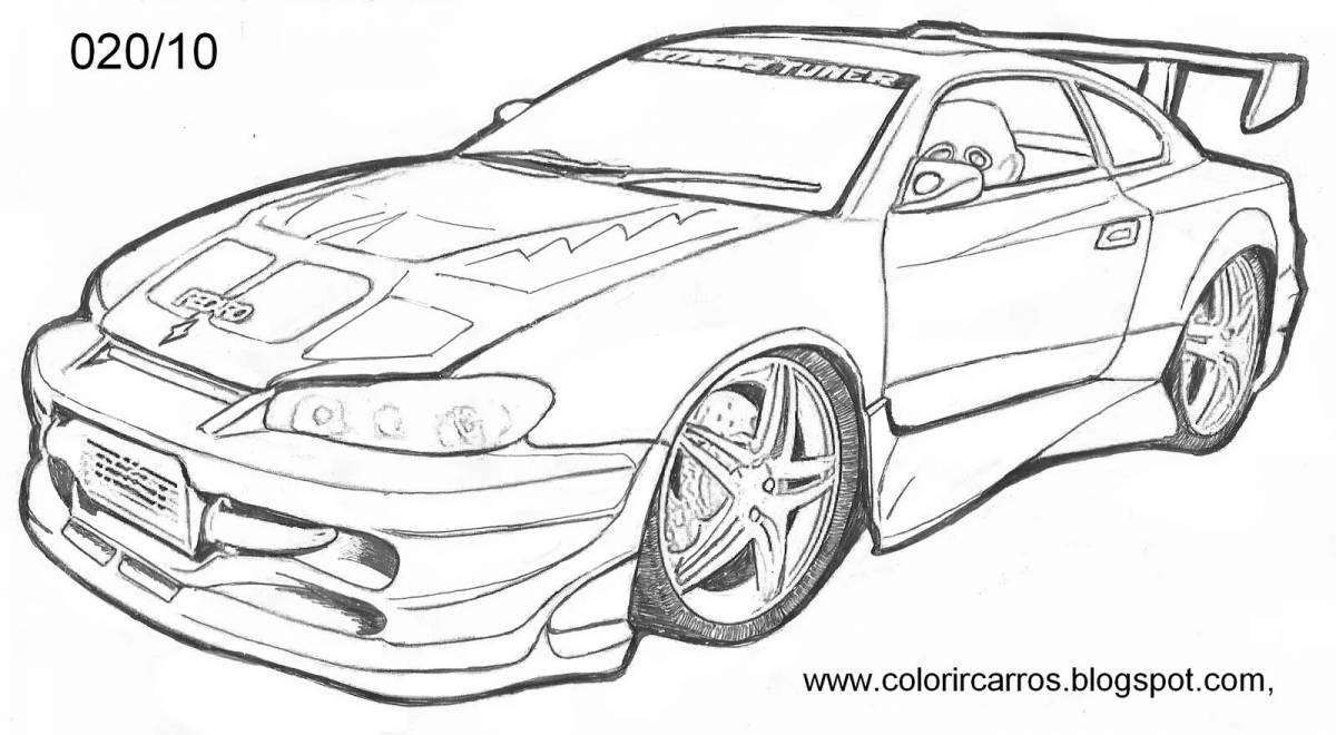 A wonderfully detailed dodge viper coloring page