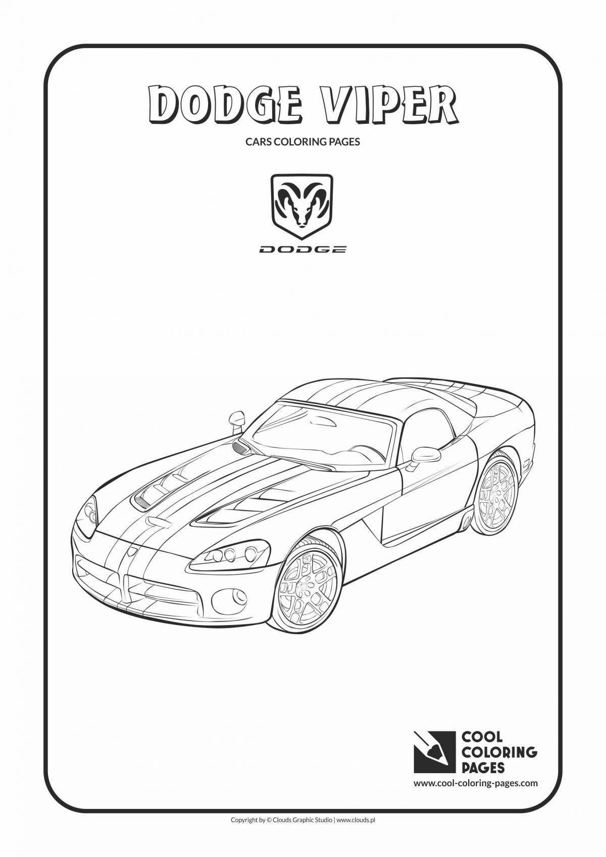 Amazingly detailed dodge viper coloring page