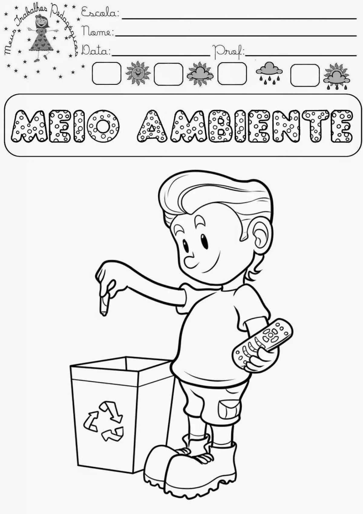 Цветная страница для раскрашивания мусора