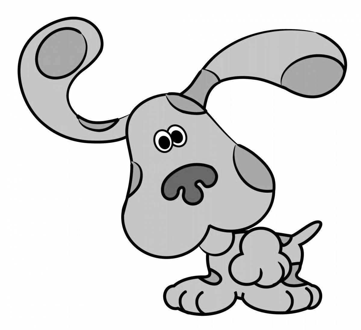 Coloring page playful blue puppy