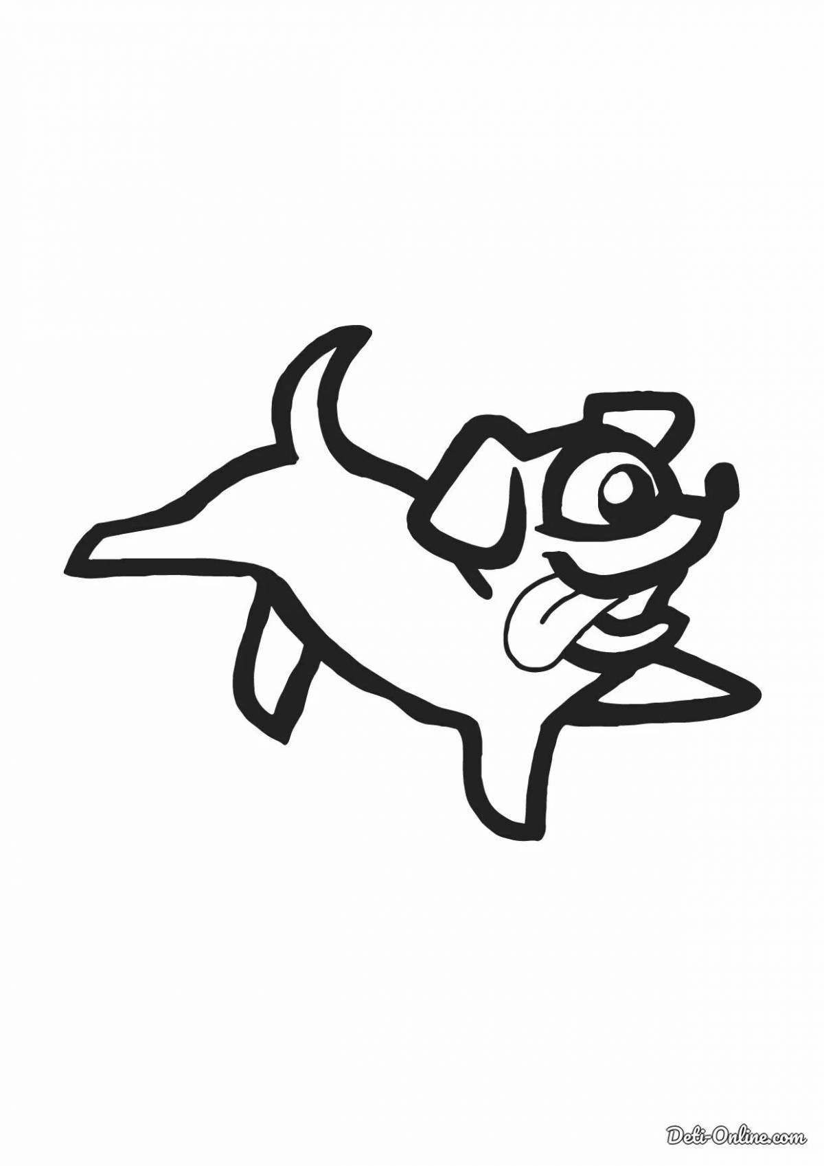 Coloring page cute blue puppy