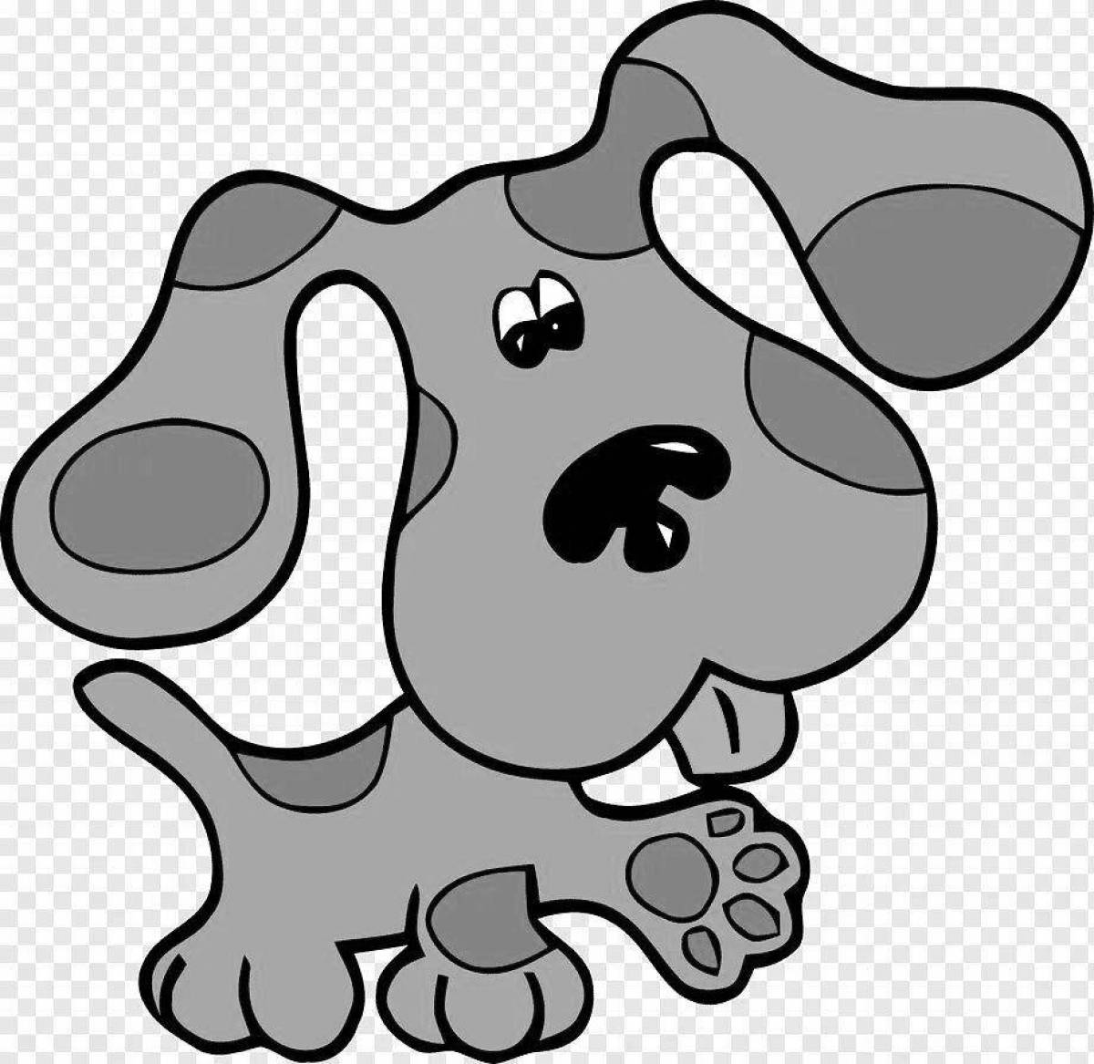 Animated blue puppy coloring page