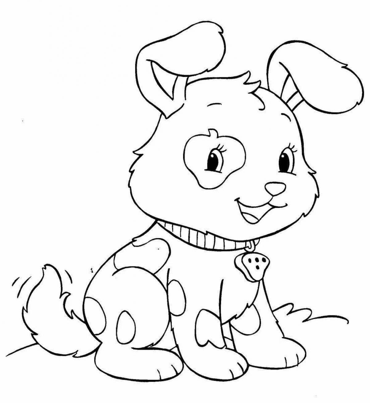 Coloring page wild blue puppy