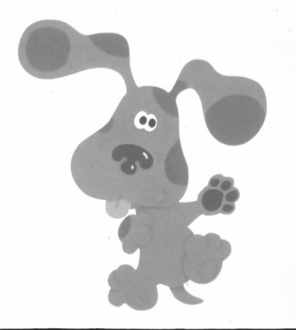 Wiggly blue puppy coloring page