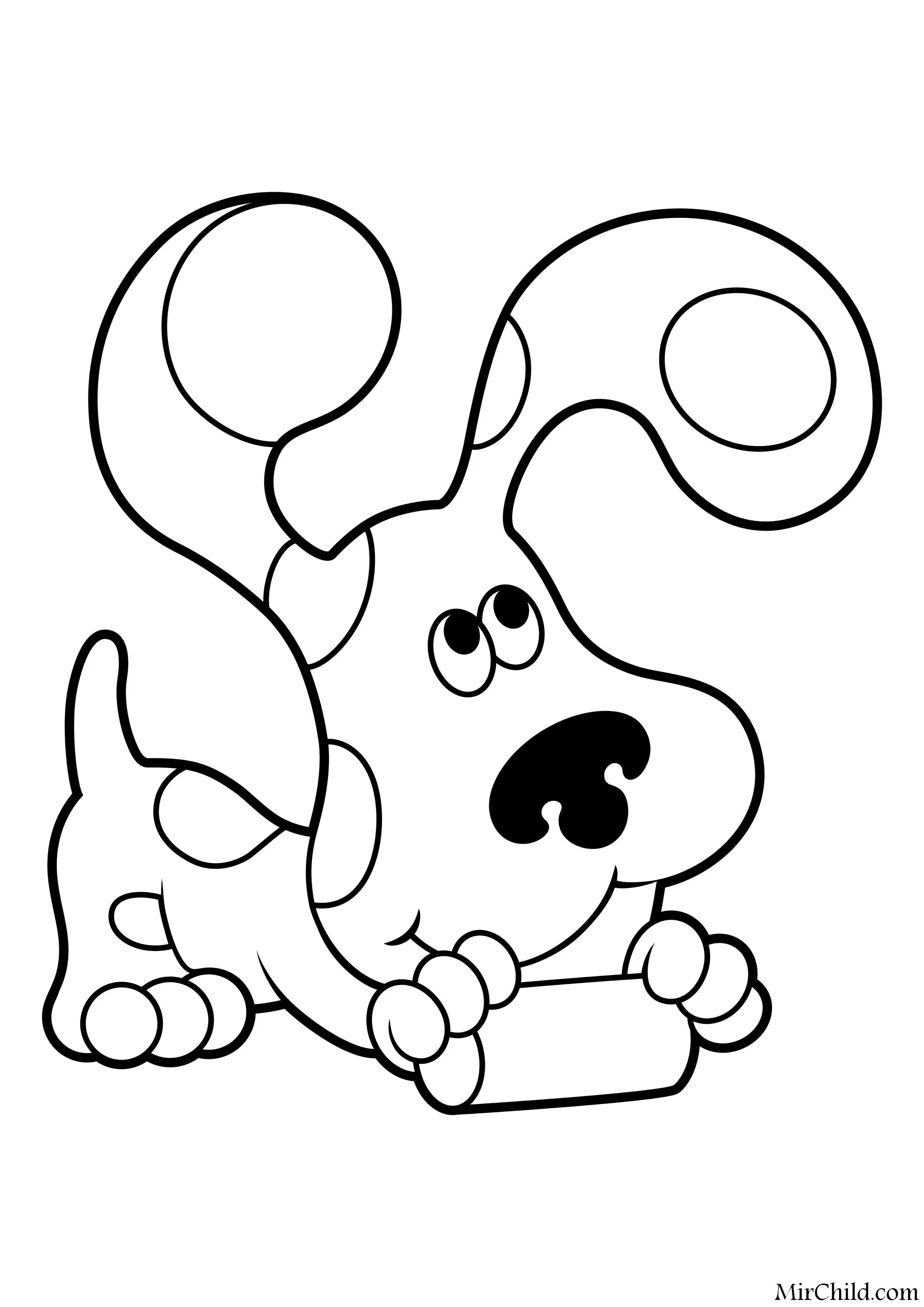 Coloring page grinning blue puppy