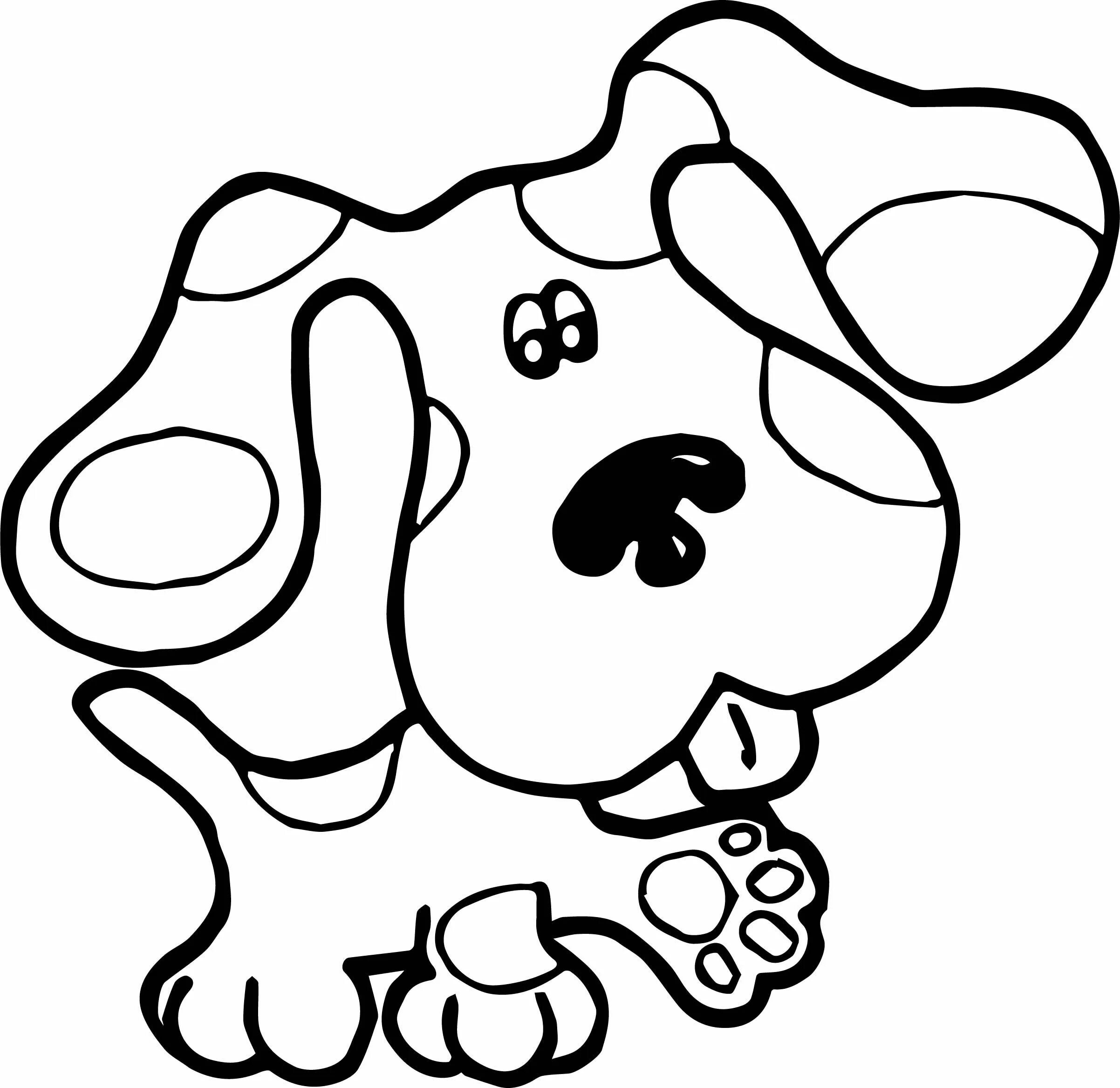 Content of blue puppy coloring page