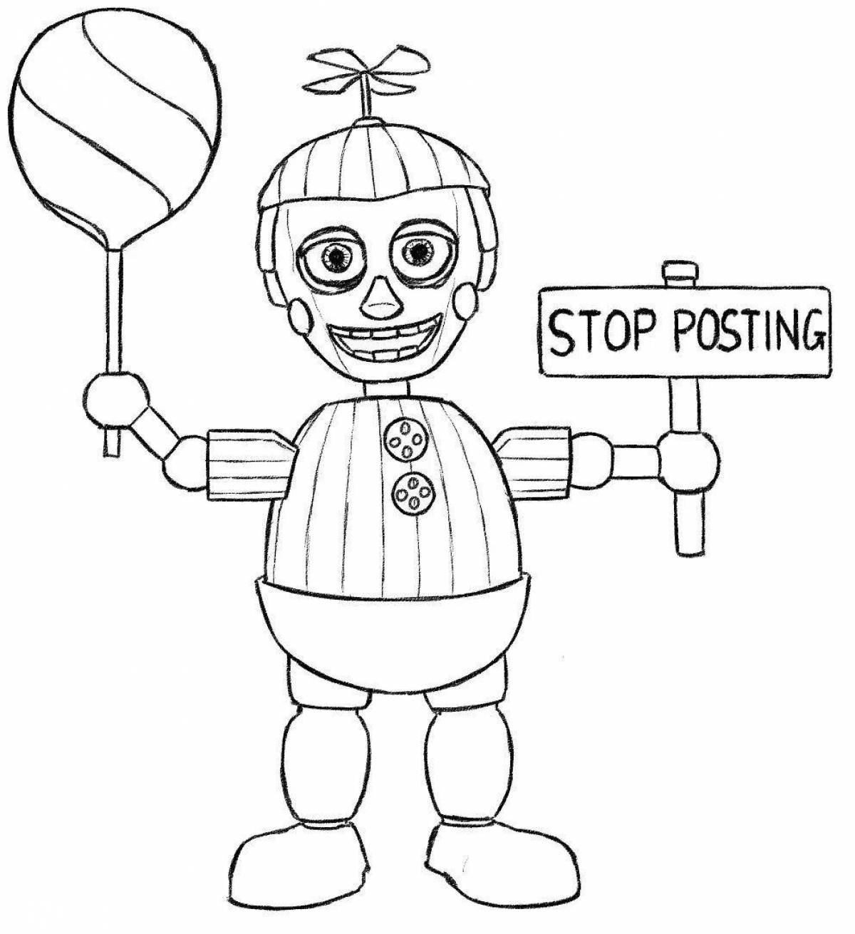 Coloring page dazzling animatronic seal