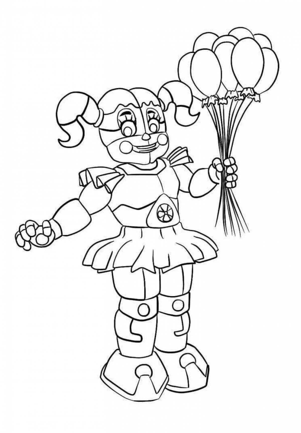 Glitter animatronic seal coloring page