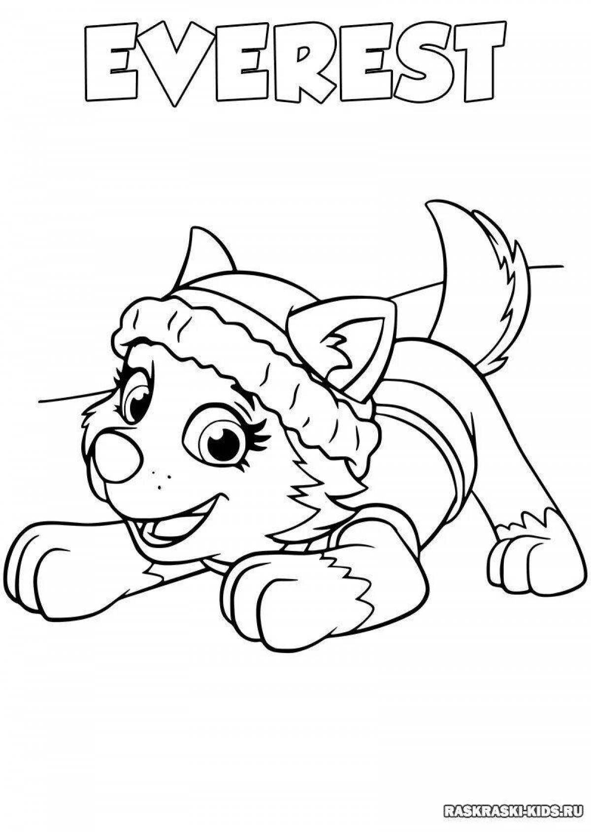 Adorable Everest puppy coloring book
