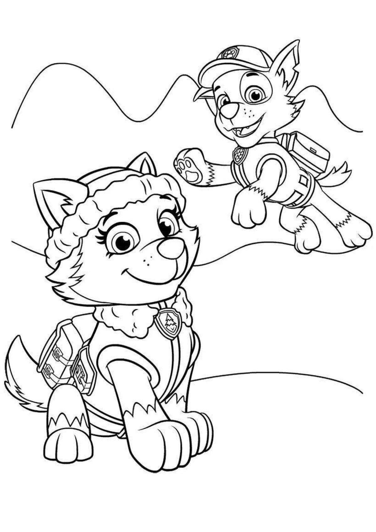 Coloring page mischievous Everest puppy