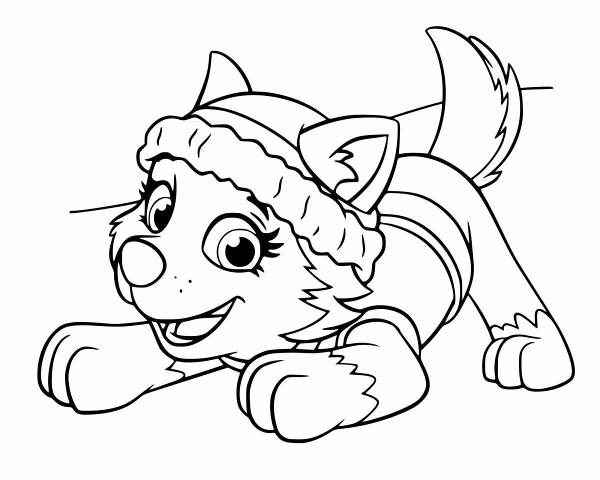 Adorable Everest Puppy Coloring Page