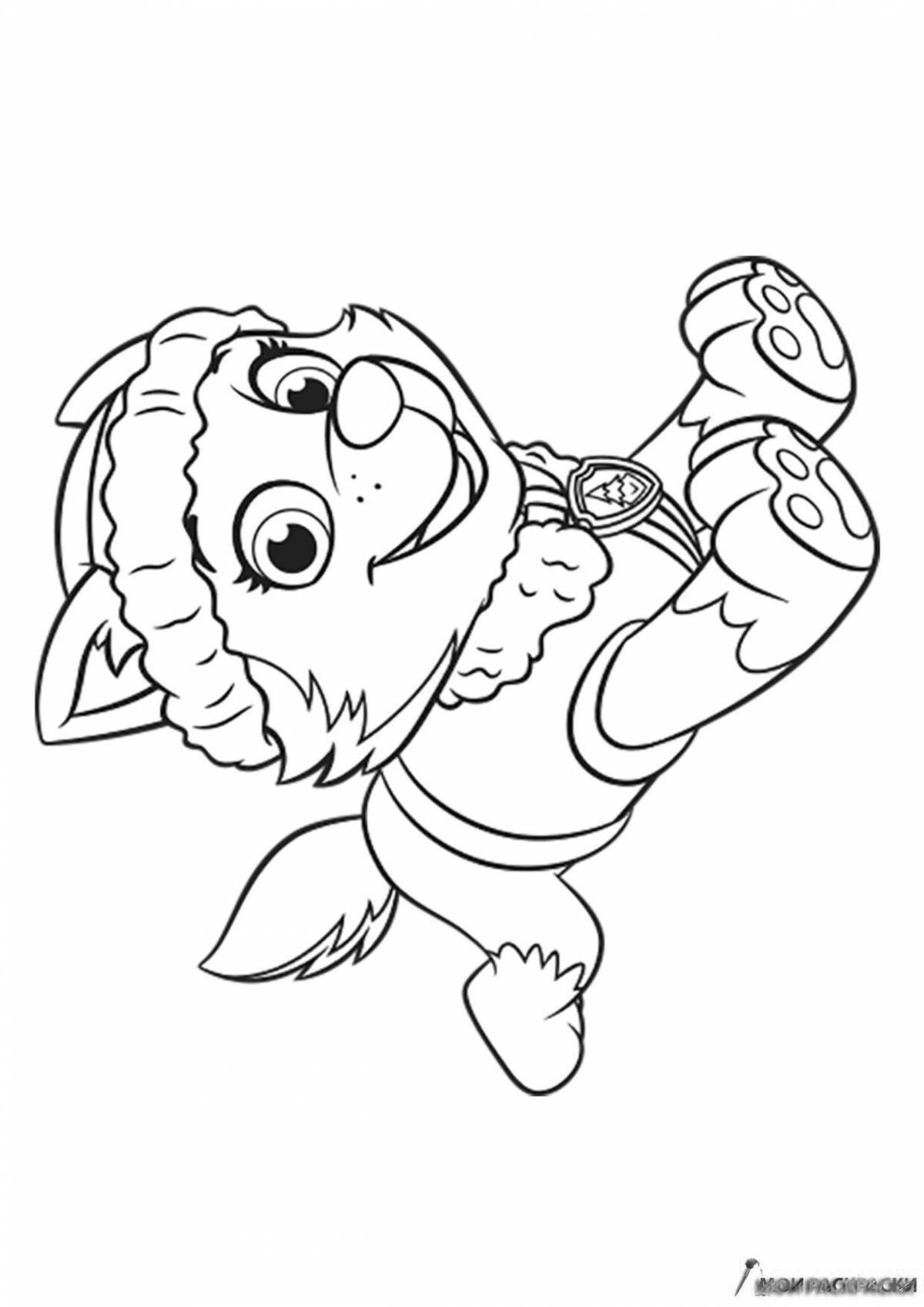 Adorable everest puppy coloring page