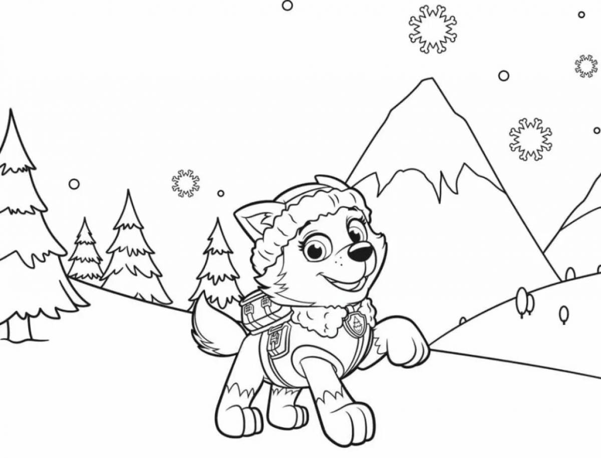 Coloring gleeful everest puppy
