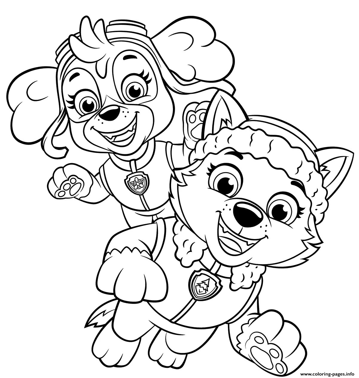 Whimsical Everest puppy coloring