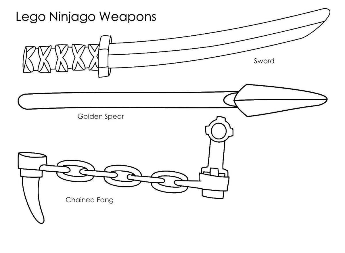 Glittering laser sword coloring page