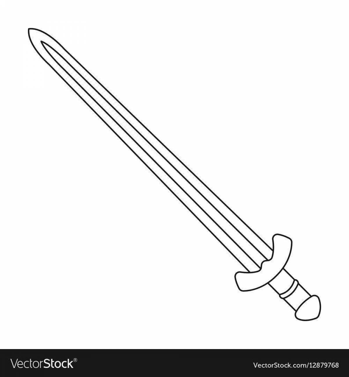 Coloring page with impact laser sword