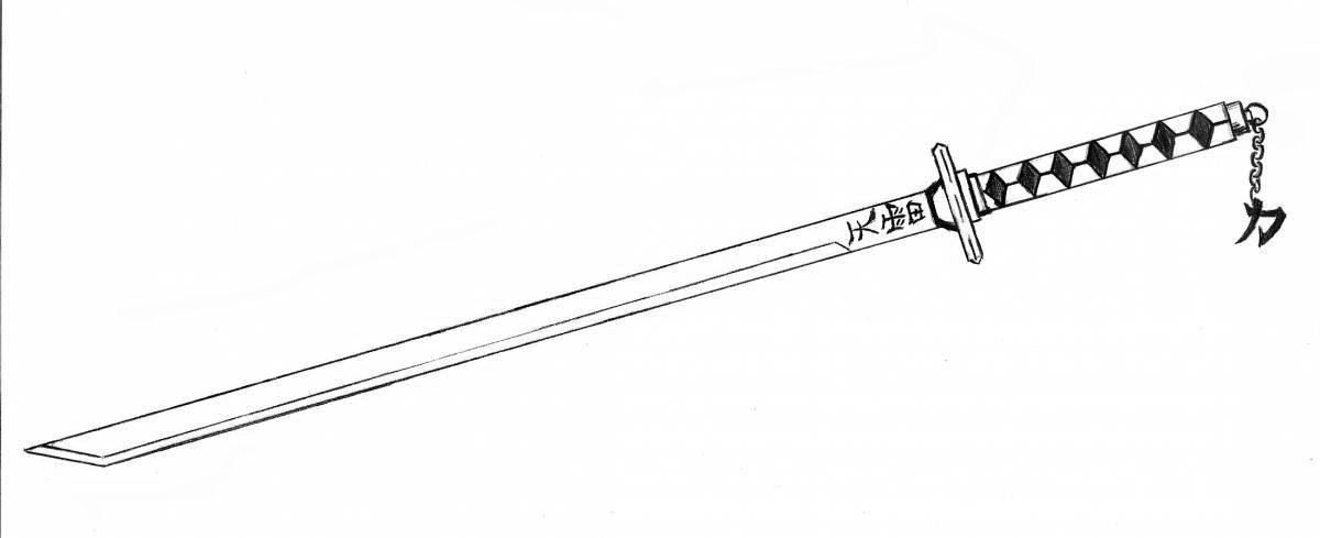 Exquisite laser sword coloring page