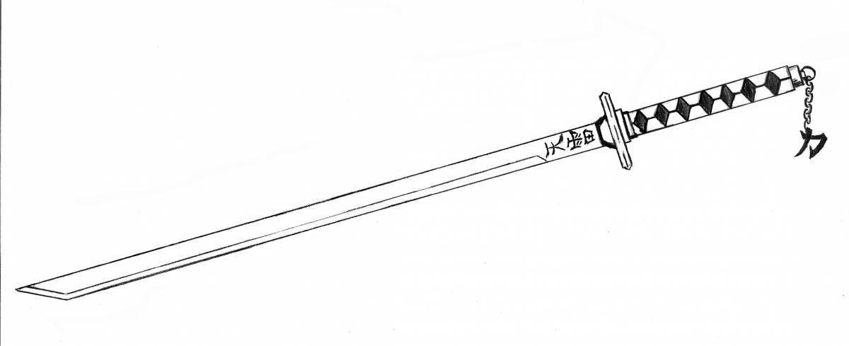 Photo Exquisite laser sword coloring page