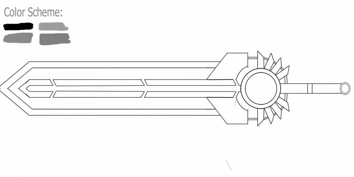 Stylish laser sword coloring page