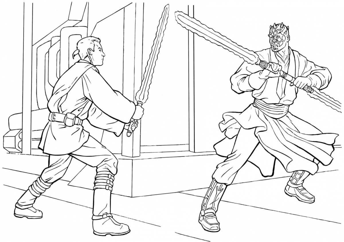 Fashion laser sword coloring page