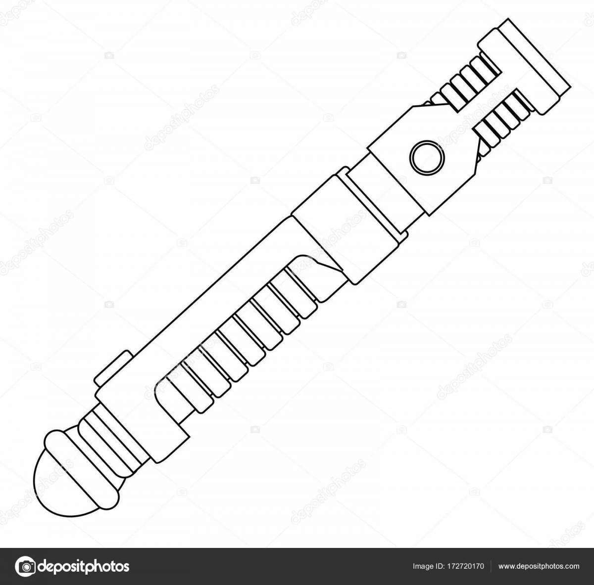 Playful laser sword coloring page