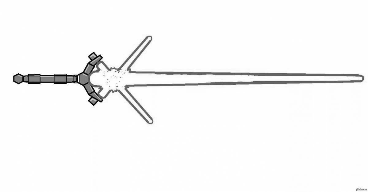 Coloring page funny laser sword