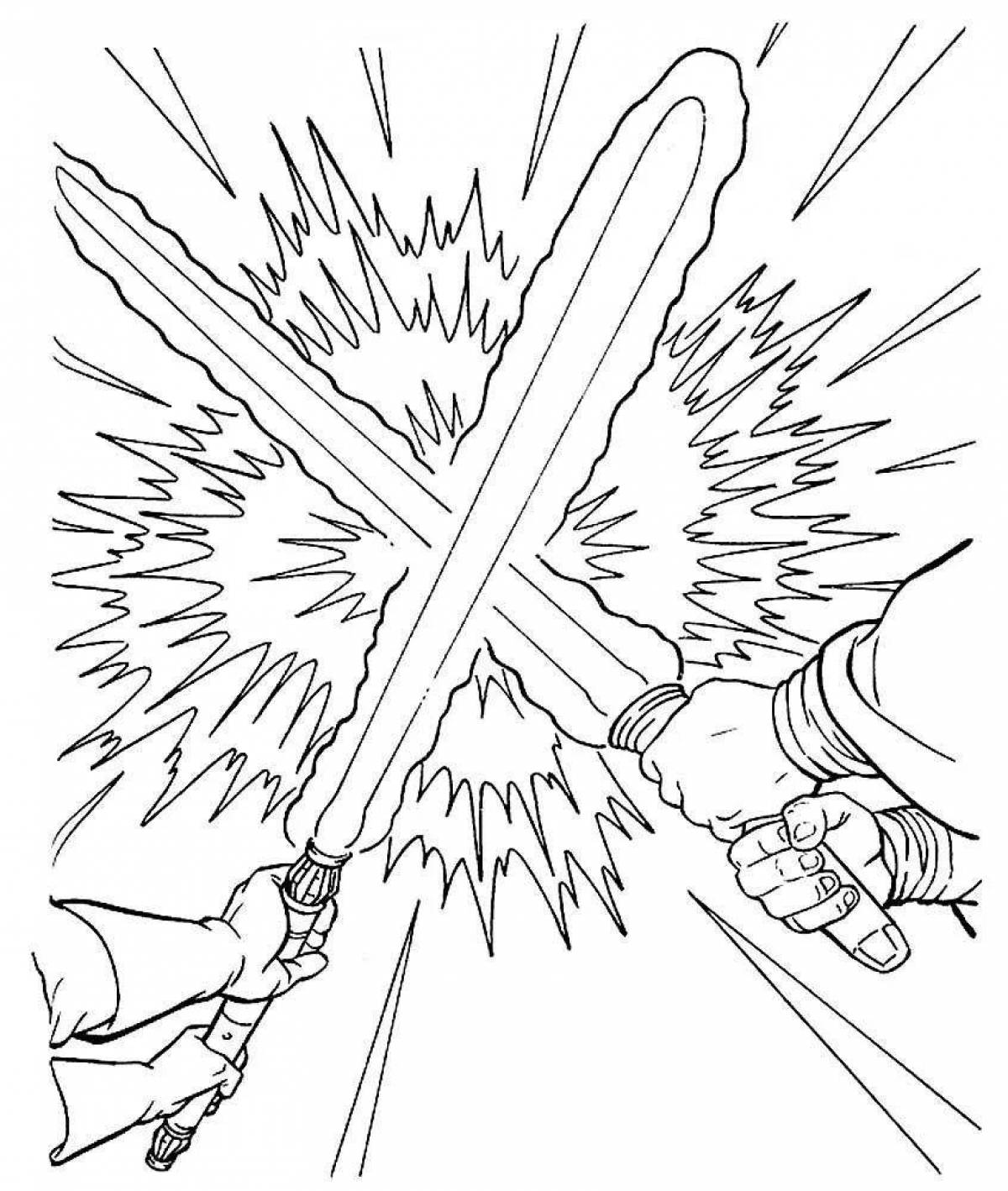 Photo Fun coloring with a laser sword