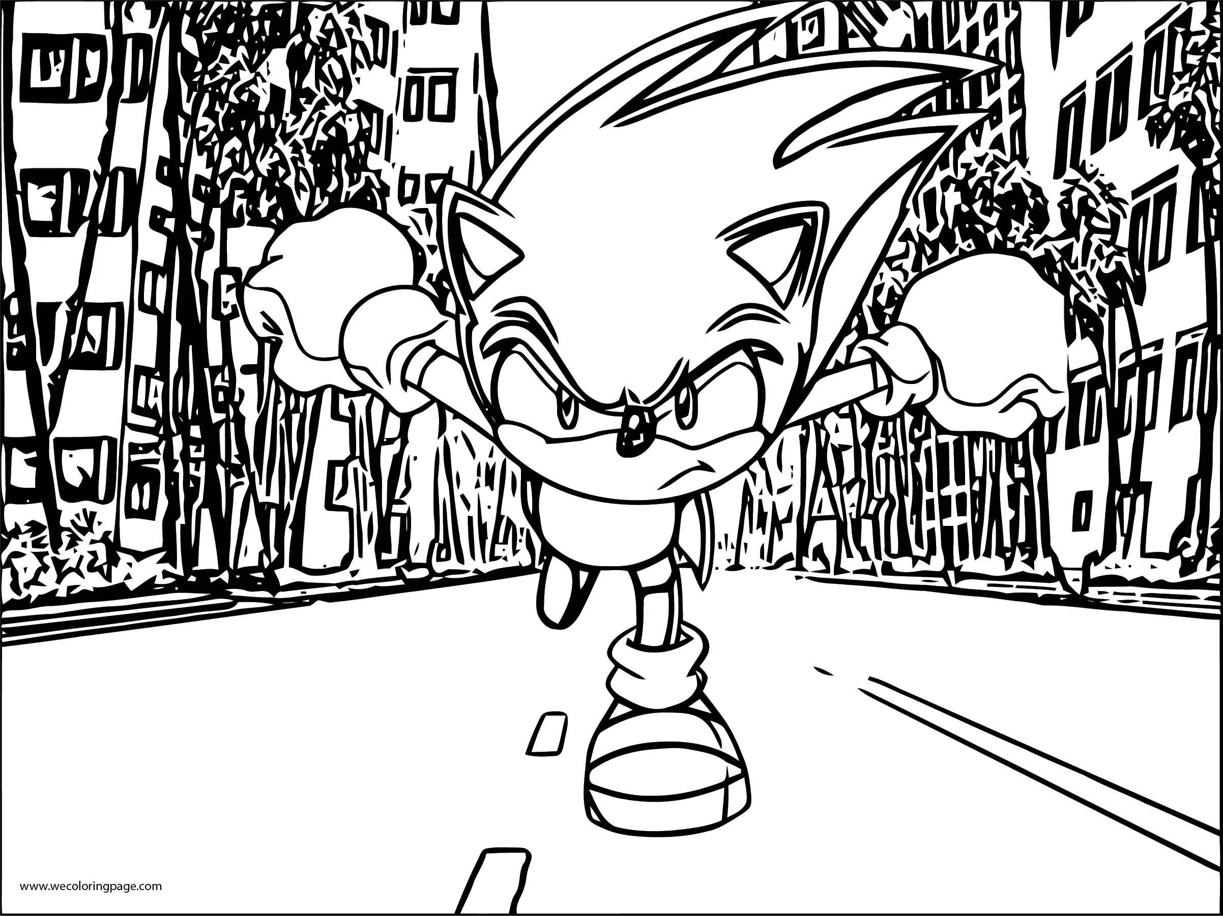 Violent sonic monster coloring book