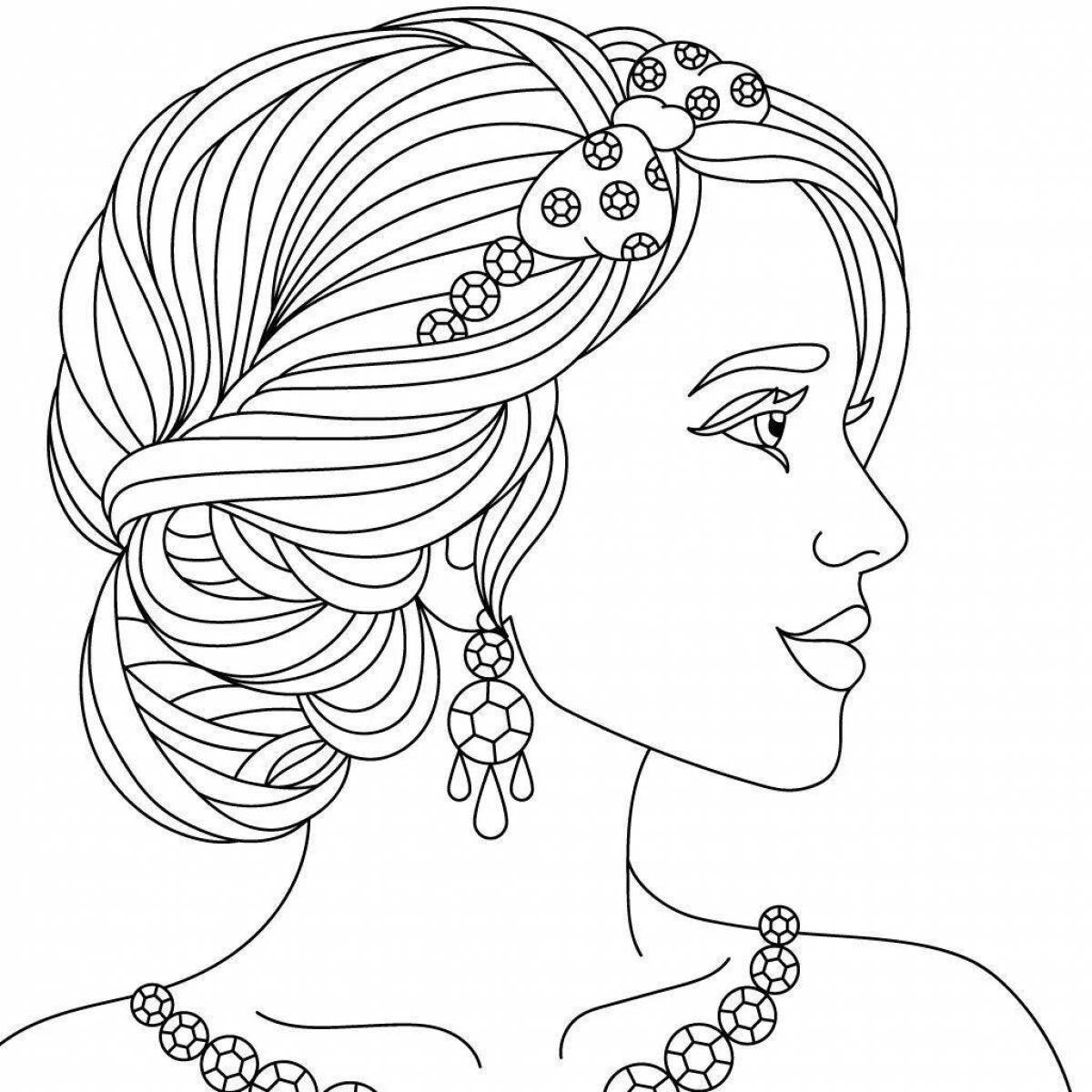 Charming coloring book barbie antistress