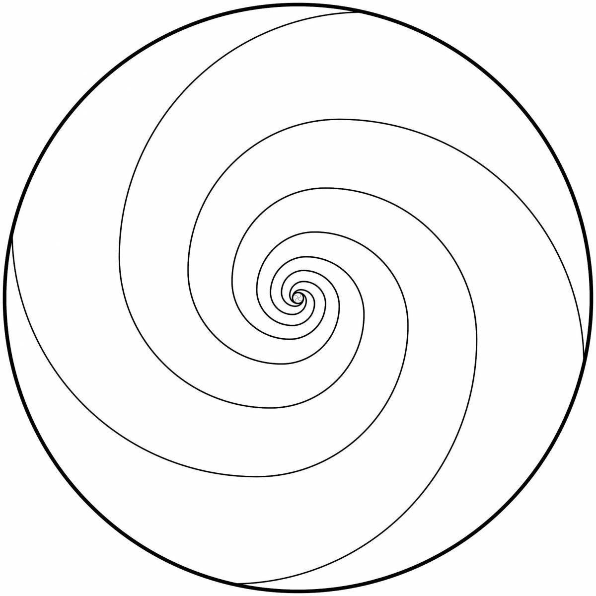 Anime glowing spiral coloring page